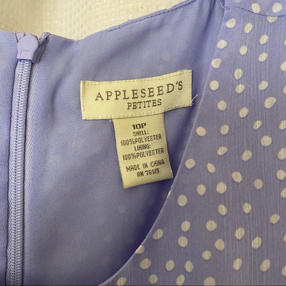 Vintage Periwinkle Polka Dot Midi Ruffle Dress - Picture 4 of 6